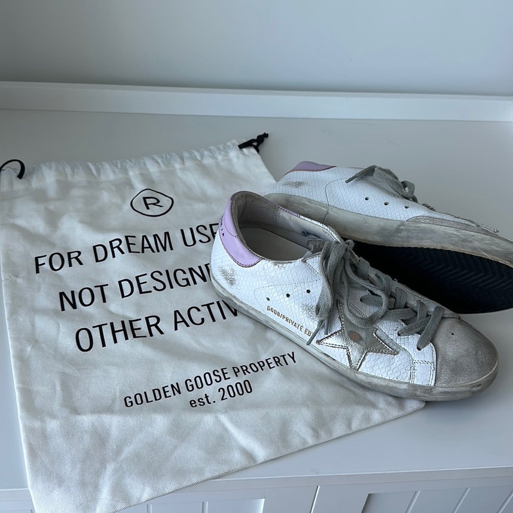 Golden Goose Superstar Private Edition White Snake Size 7 - gently used